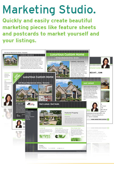 Marketing Studio. Quickly and easily create beautiful marketing pieces like feature sheets and postcards to market yourself and your listings.